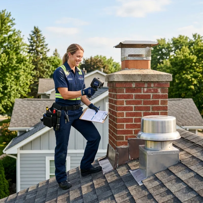 Technician inspecting a Little River roof cavity and ductwork for a dead bird