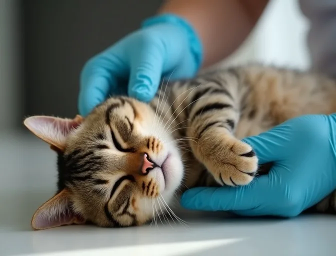 Specialist carefully handling a deceased cat with dignity in Little River